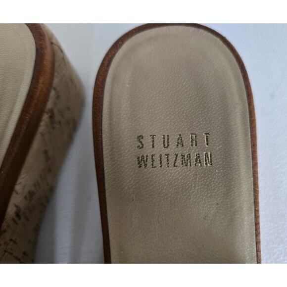 Stuart Weitzman Flatout Platform Sandal Brown Nappa Sz 8 M - Picture 5 of 10
